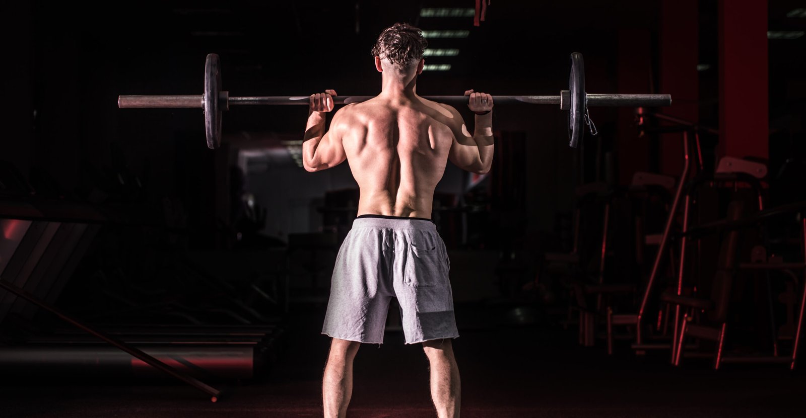 Back workout with barbell :